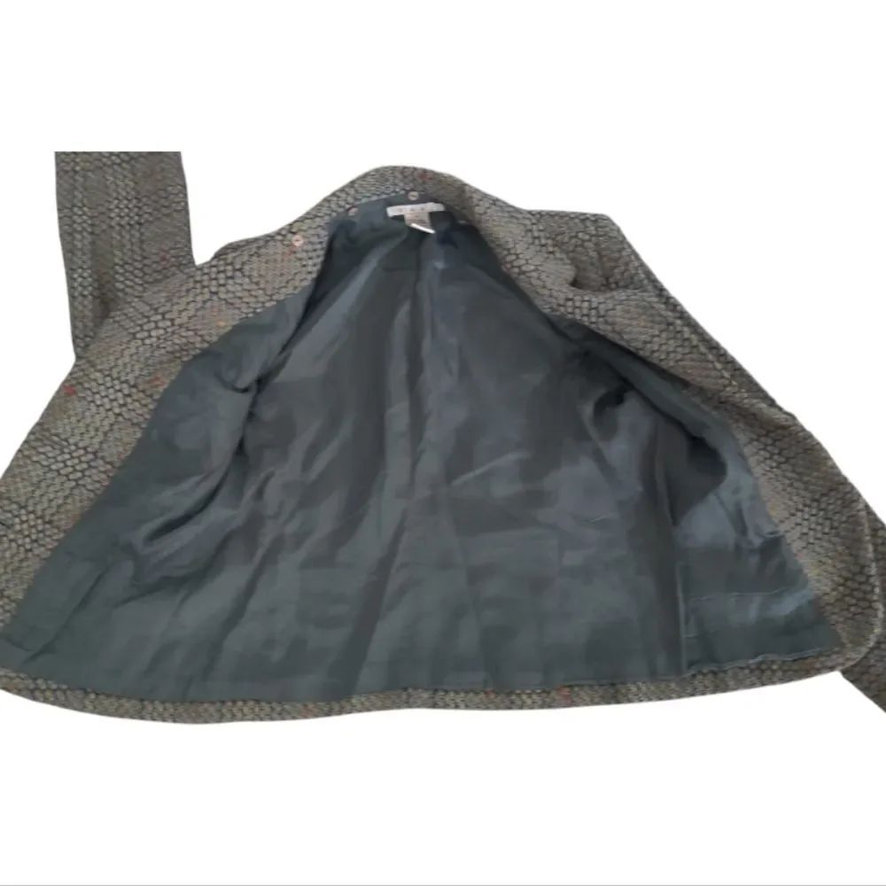 CAbi Green Gray Plaid Classic Blazer Suit jacket Size 8 - Picture 7 of 9